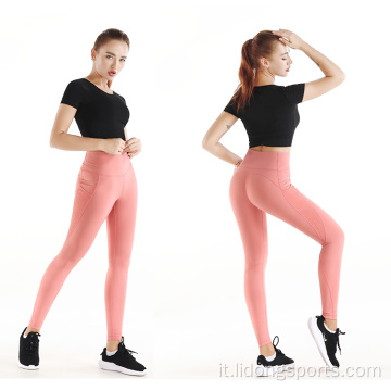 Accetta leggings da yoga sportivo personalizzato per le donne fitness